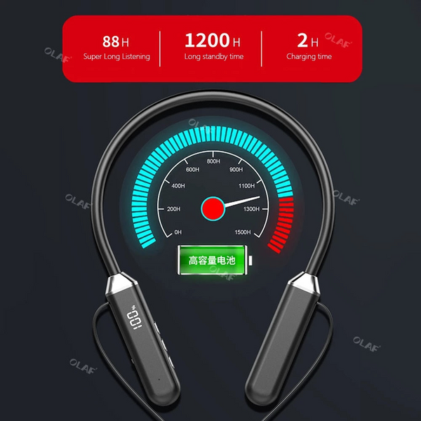 MAGNETIC WIRELESS NECKBAND BLUETOOTH HEADPHONES
